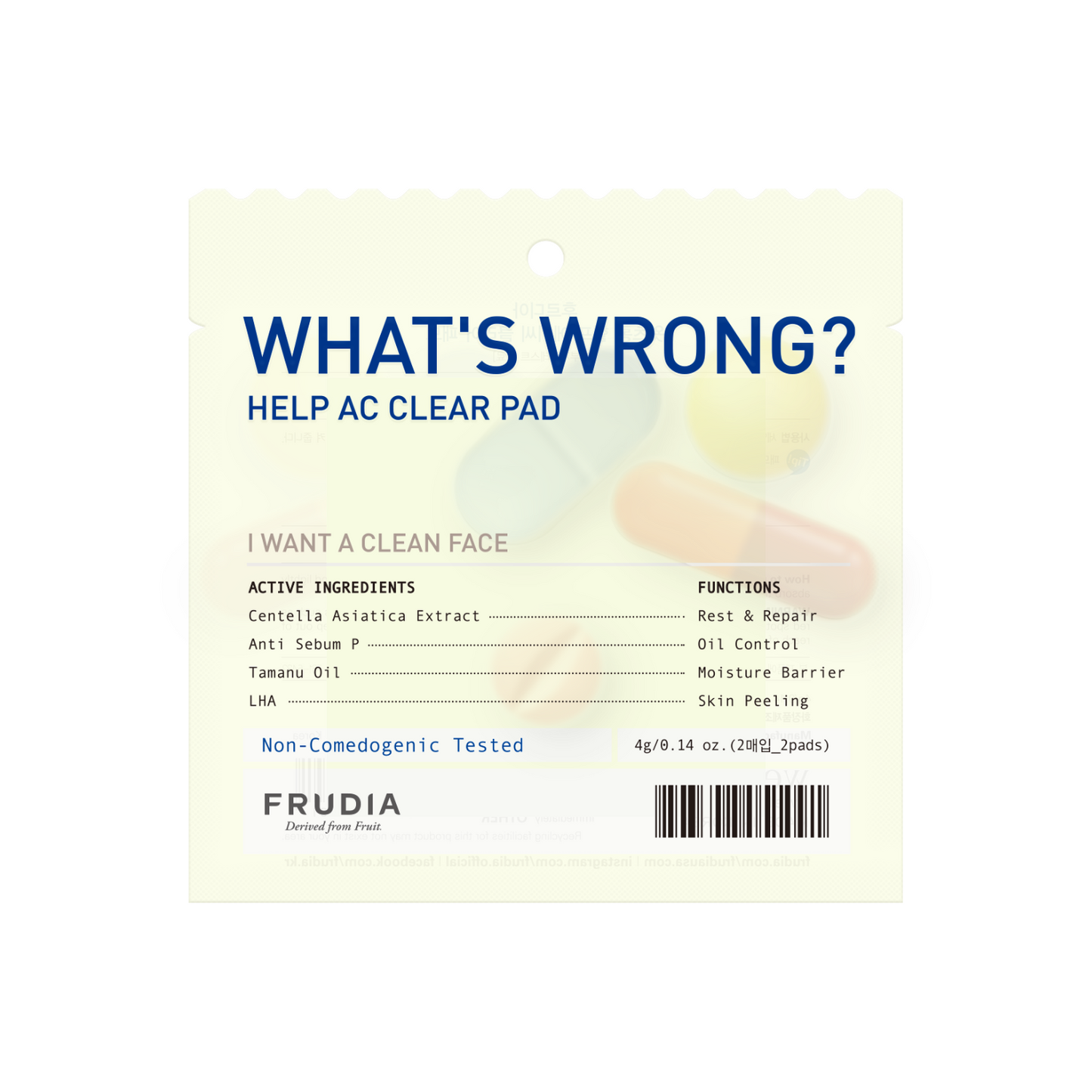 Frudia What's Wrong Help Ac Clear Pad 1pc - Glowii Beauty