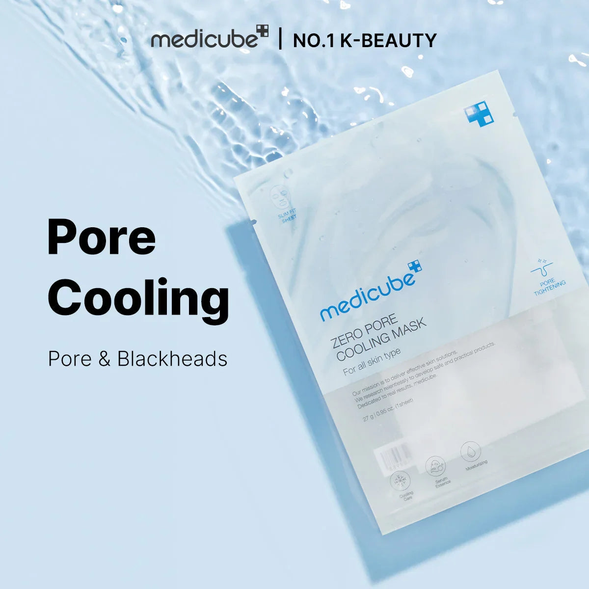 MEDICUBE Zero Pore Cooling Mask 27G 1Pc - Shop at Glowii Beauty