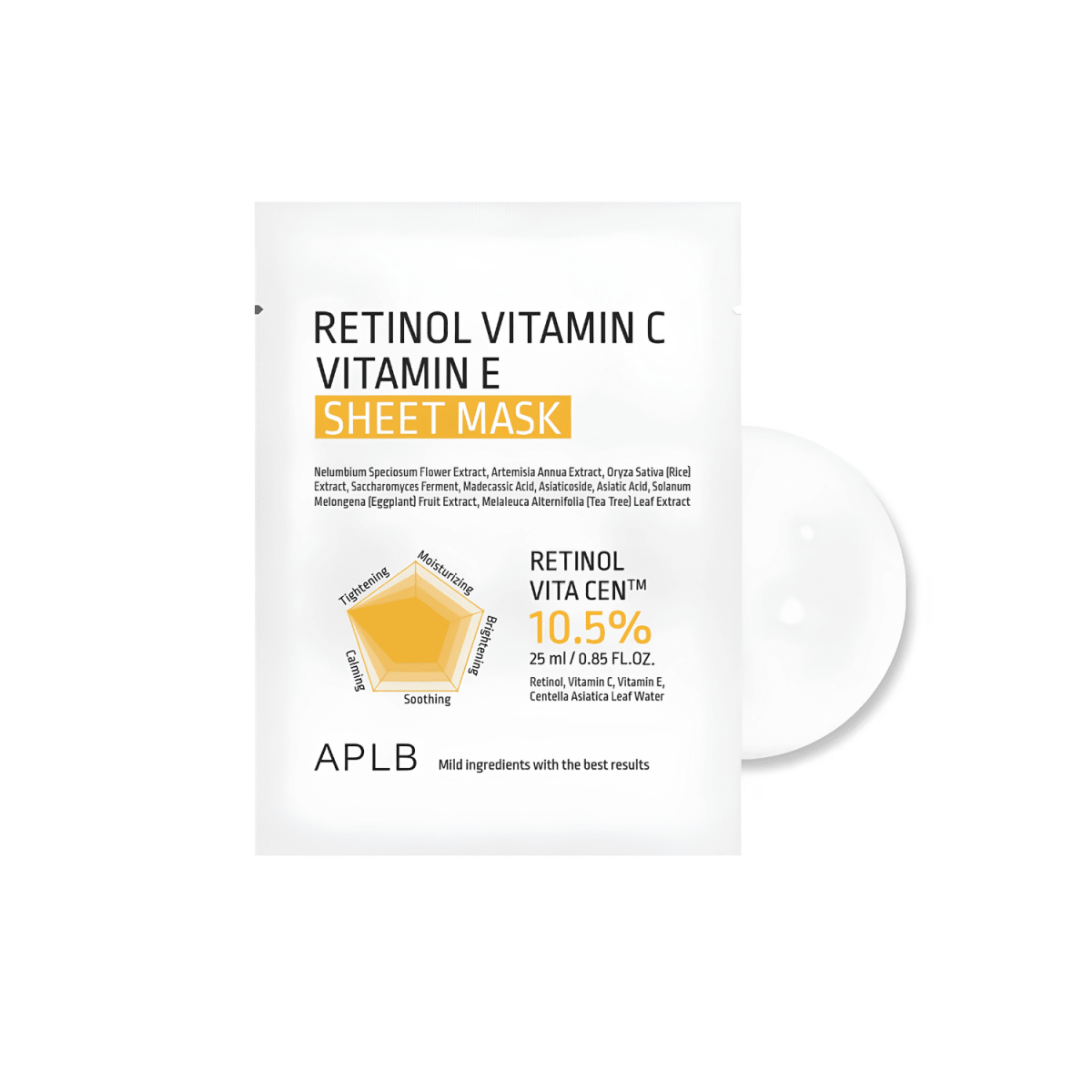 APLB Retinol Vitamin C Vitamin E Sheet Mask 1pc | Glowii Beauty