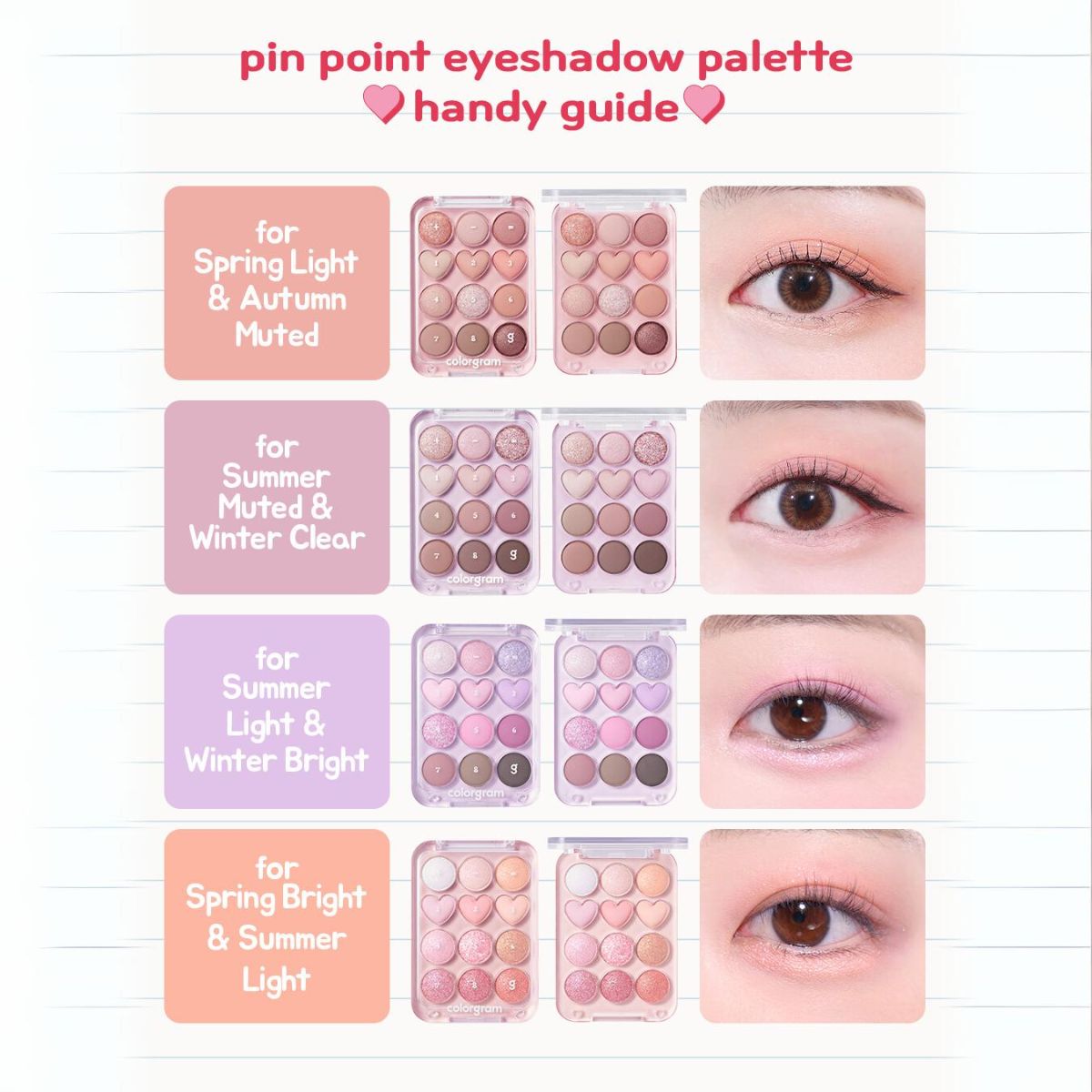 COLORGRAM Pin Point Eyeshadow Palette (4 colours)  - Glowii Beauty