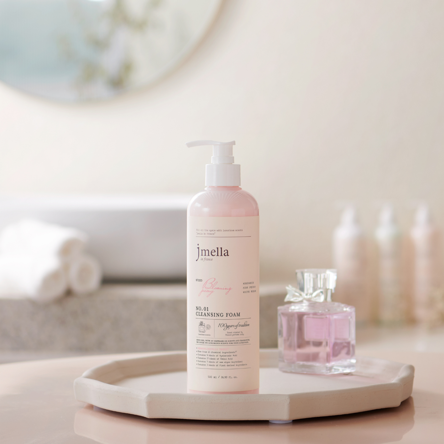 Jmella Blooming Peony Cleansing Foam 500ml - Shop K-Beauty in Australia