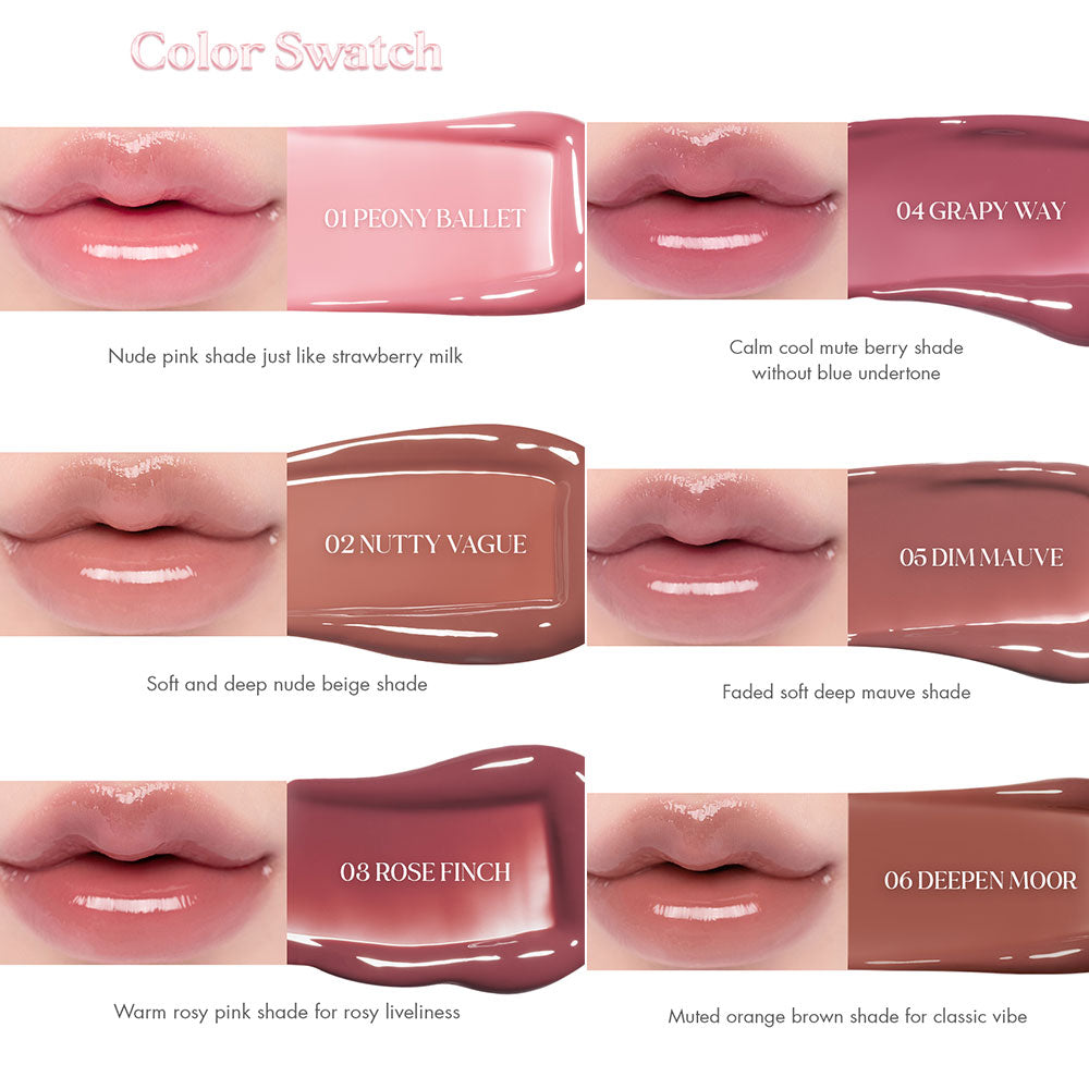 Rom&nd Glasting Color Gloss (6 colours)  - Glowii Beauty