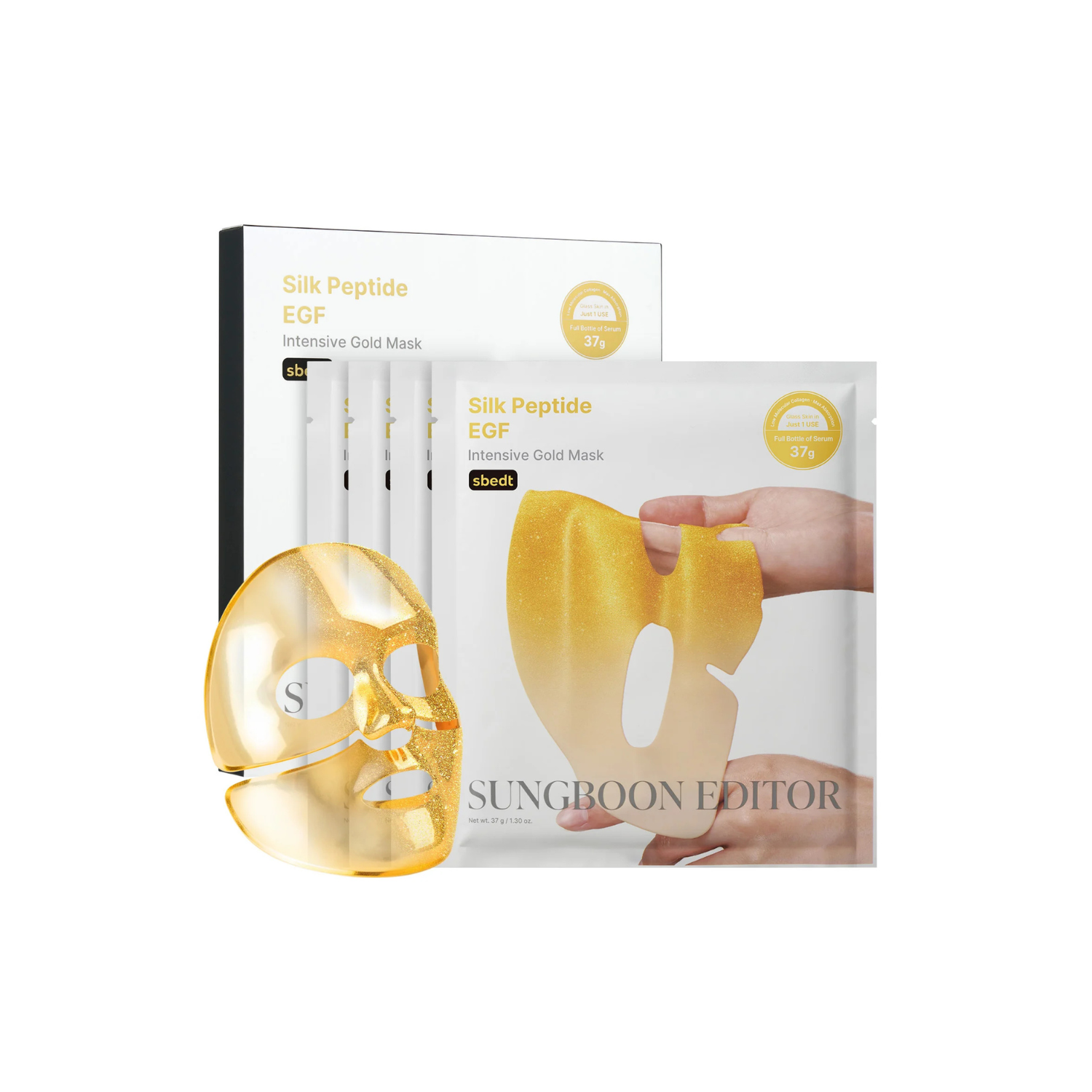 Sungboon Editor Silk Peptide EGF Intensive Gold Sheet Mask Box 4pcs - Shop K-Beauty in Australia