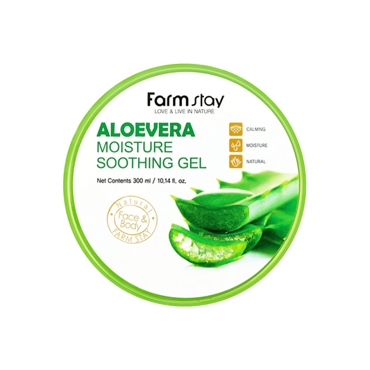 Farmstay Aloevera Moisture Soothing Gel 300ml  - Glowii Beauty