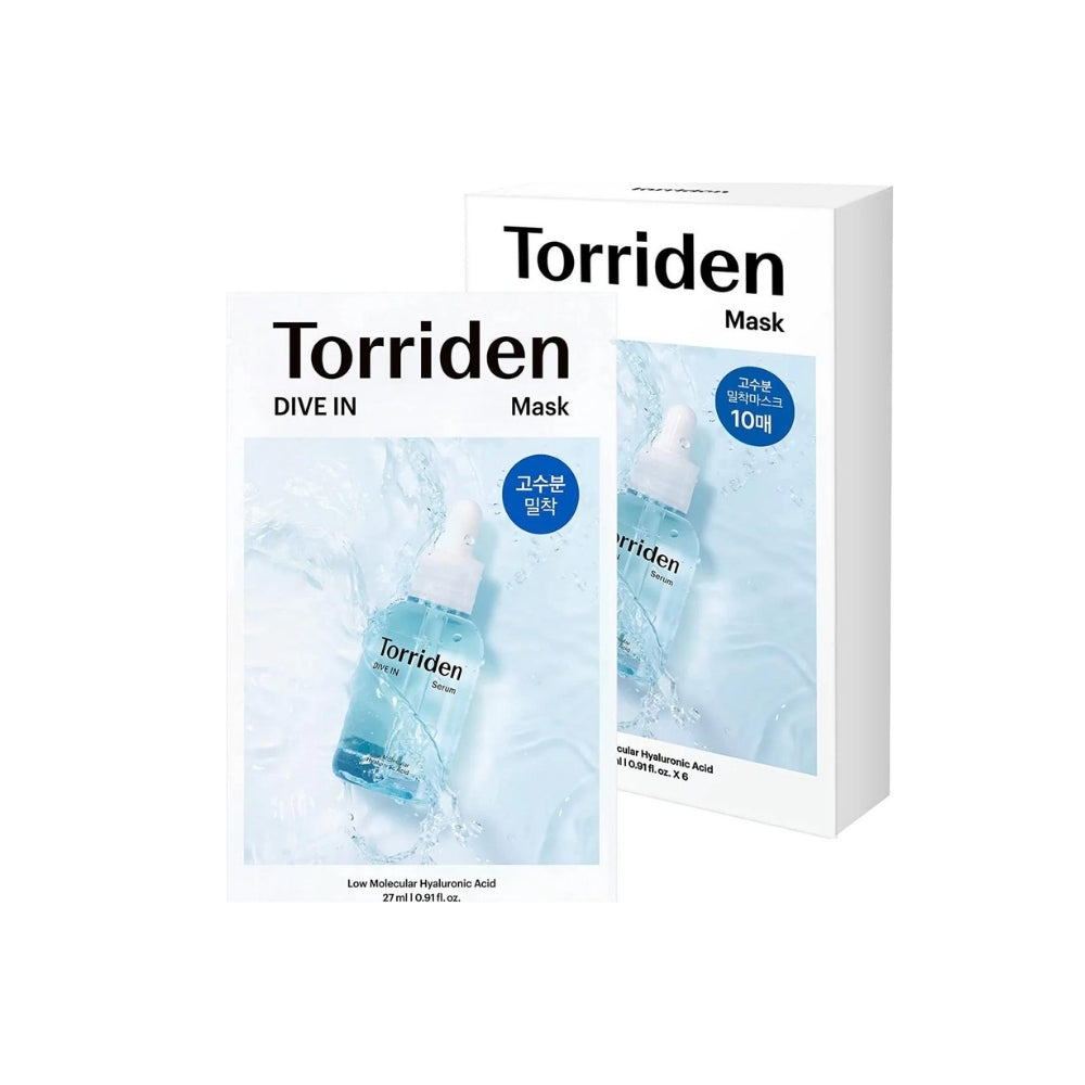 TORRIDEN DIVE-IN Low molecule Hyaluronic acid Mask Pack [27ml*10ea]  - Glowii Beauty