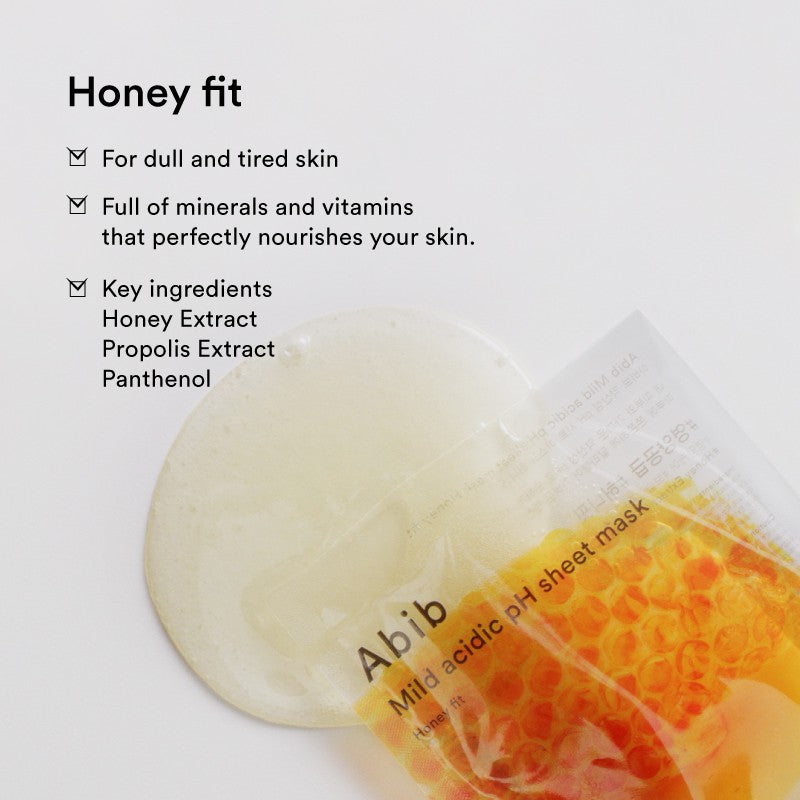 AbibMild Acidic pH Sheet Mask Honey Fit 1pc - Shop now at Glowii Beauty