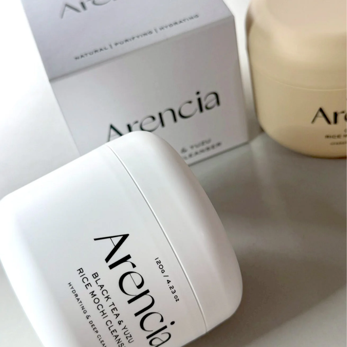 Arencia Black Tea & Yuzu Rice Mochi Cleanser 120g - Shop now at Glowii Beauty