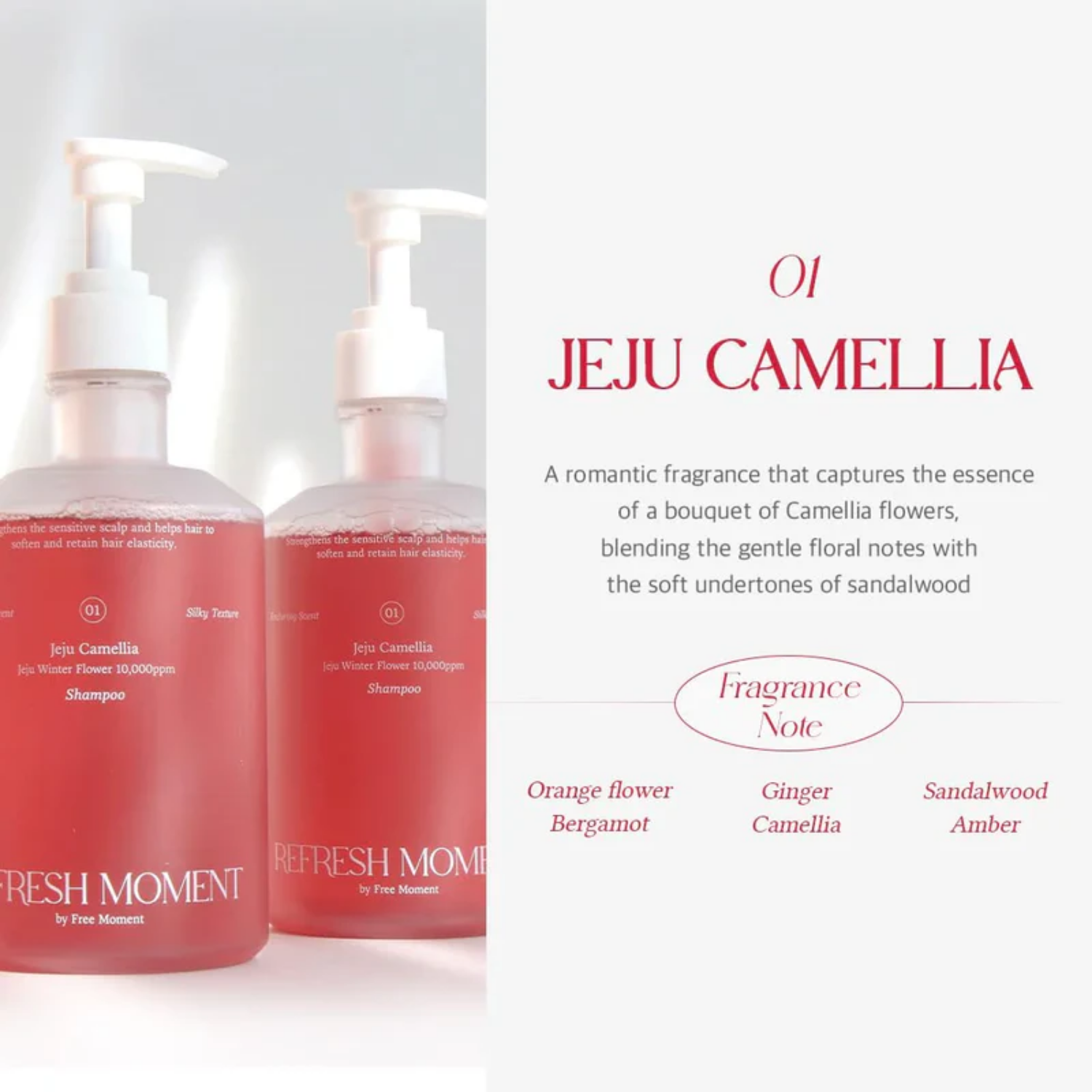 Free Moment Refresh Moment Perfume Shampoo 01 Jeju Camellia 500ml - Shop K-Beauty in Australia