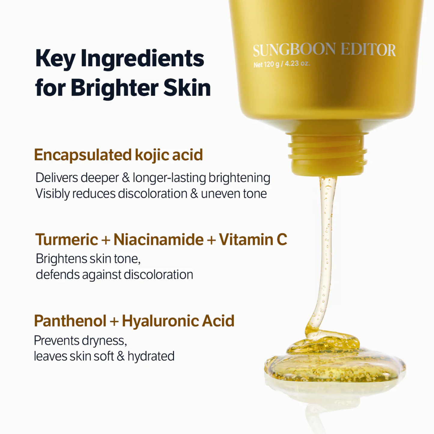 Sungboon Editor Kojic Acid Niacinamide Radiance Soothing Gel Cleanser 120g - Shop K-Beauty in Australia