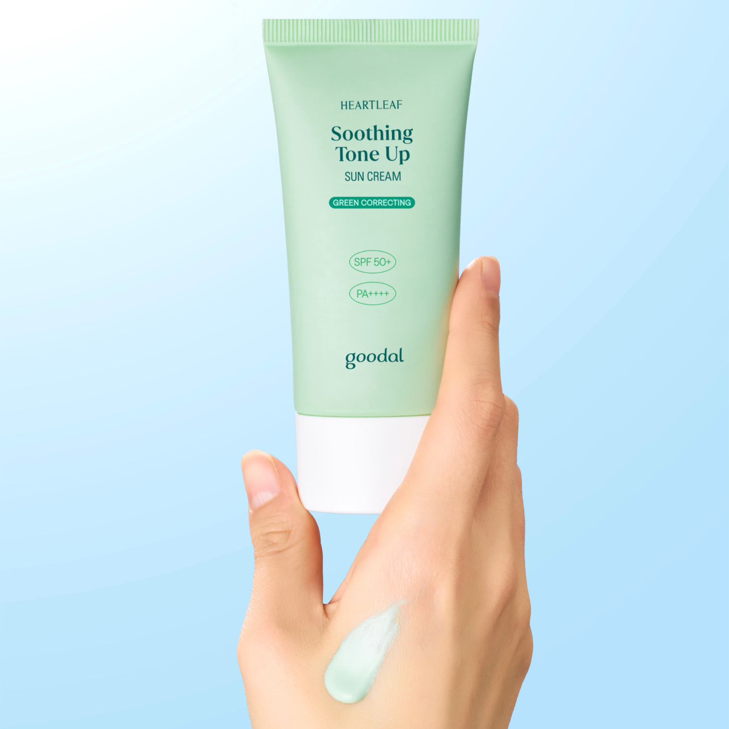 Goodal Heartleaf Soothing Green Tone Up Sun Cream SPF 50+ PA++++ 50Ml - Shop now at Glowii Beauty