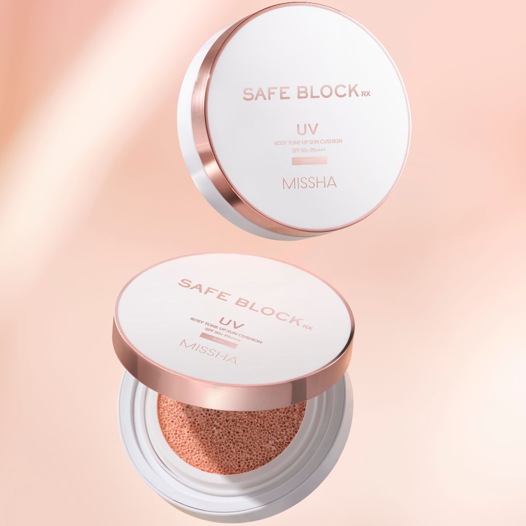 Missha Safe Block Rx Rosy Tone Up Sun Cushion SPF50+PA++++ 12g  - Glowii Beauty