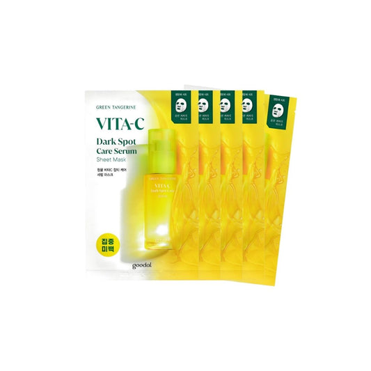 GoodalGreen Tangerine Vita-C Dark Spot Care Serum Sheet Mask 5pcs - Shop now at Glowii Beauty