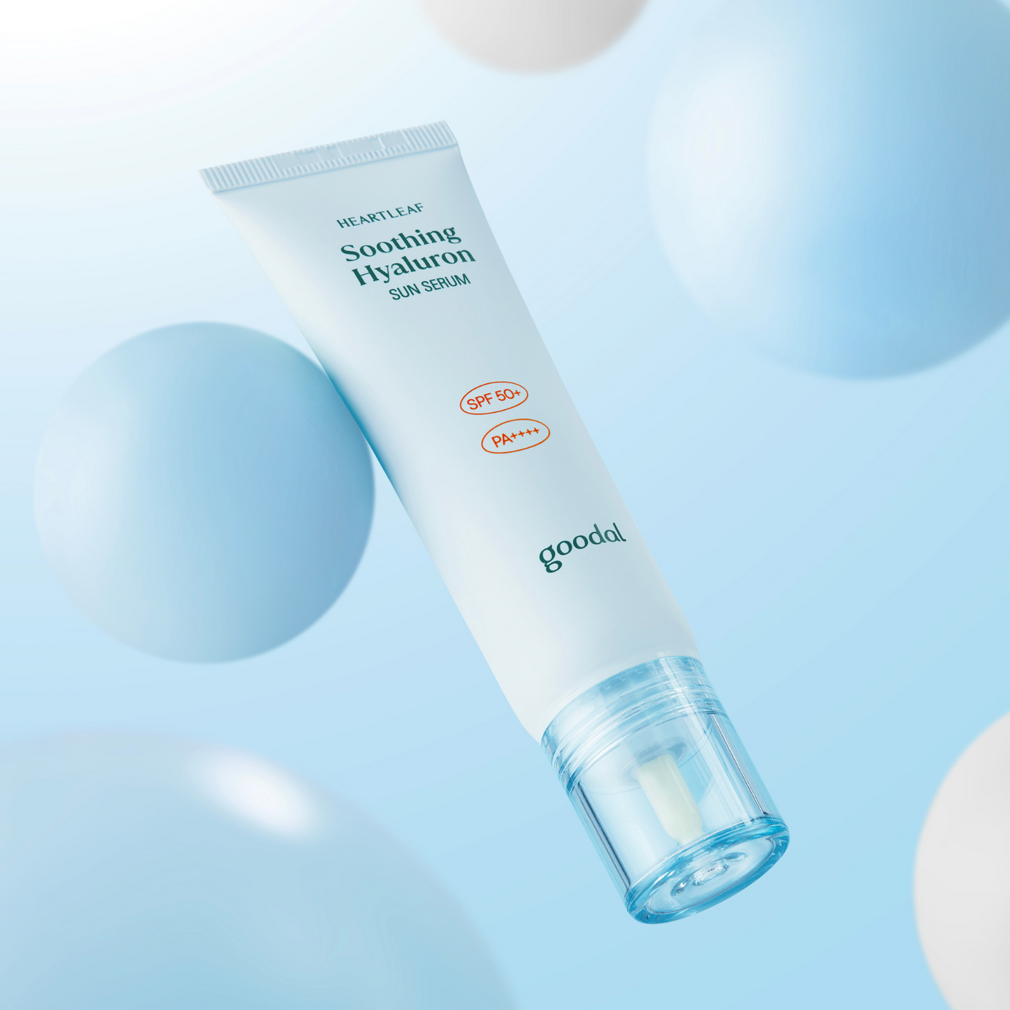 Goodal Heartleaf Soothing Hyaluron Sun Serum SPF 50+ PA++++ 50ml - Shop now at Glowii Beauty