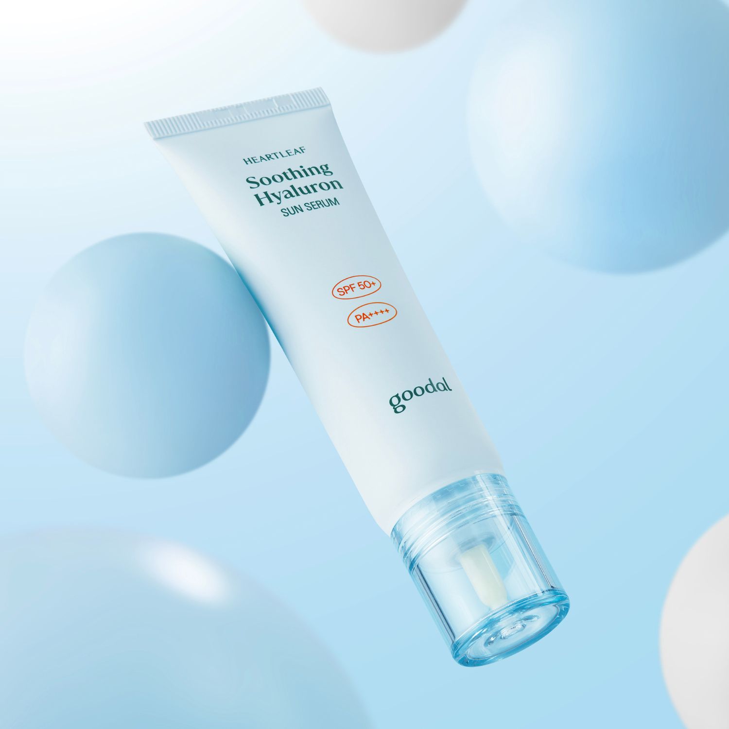 Goodal Heartleaf Soothing Hyaluron Sun Serum SPF 50+ PA++++ 50ml - Shop now at Glowii Beauty