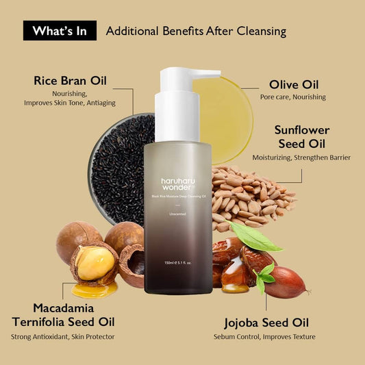 Haruharu Wonder Black Rice Cleansing Oil  - Glowii Beauty