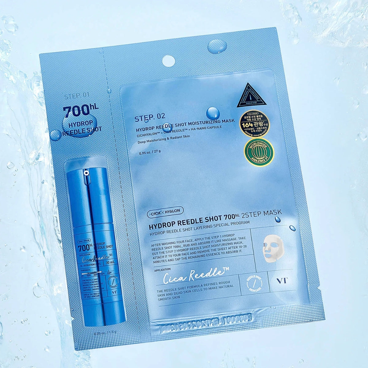 VT Cosmetics Hydrop Reedle Shot 700Hl 2-Step Mask  1Pc - Shop at Glowii Beauty