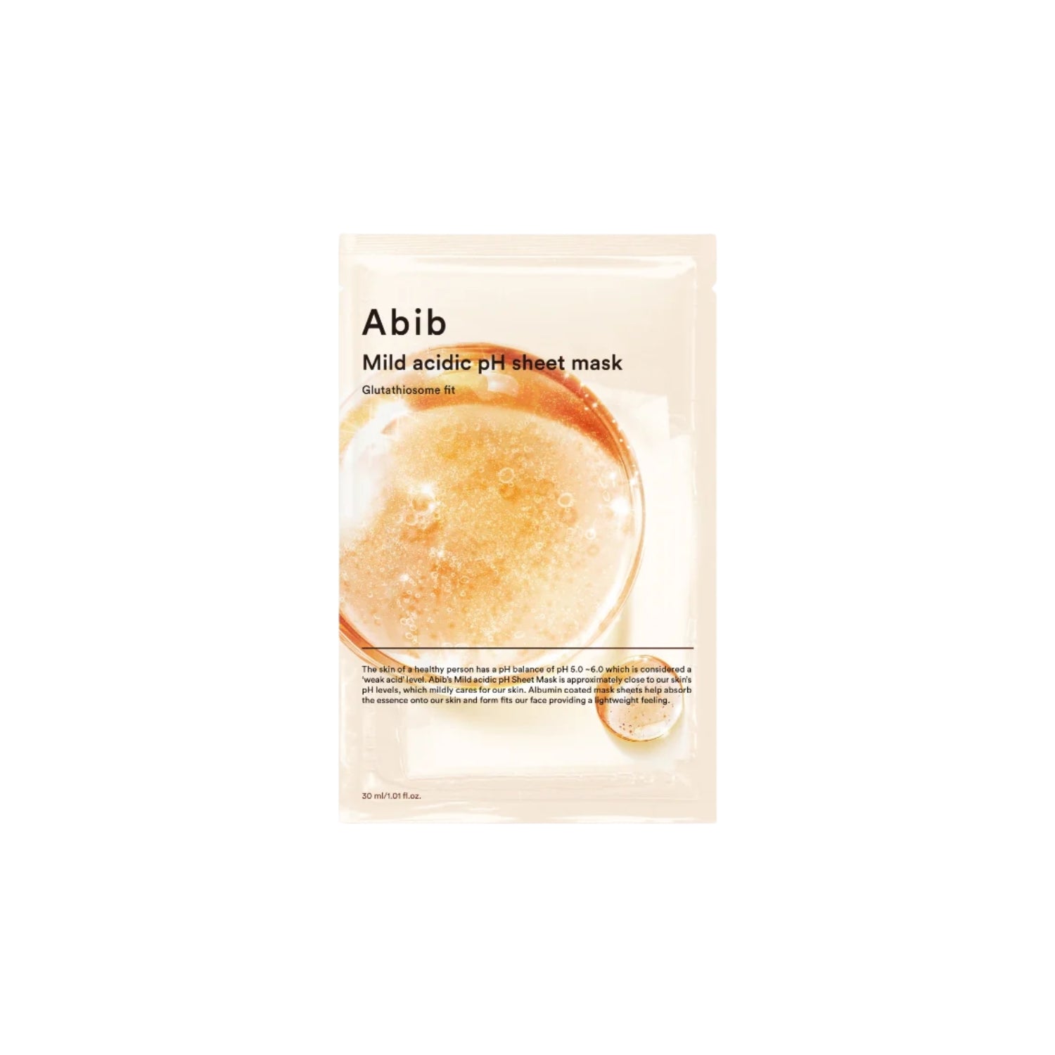 Abib Mild Acidic Ph Sheet Mask Glutathiosome Fit 30ml x 1pc