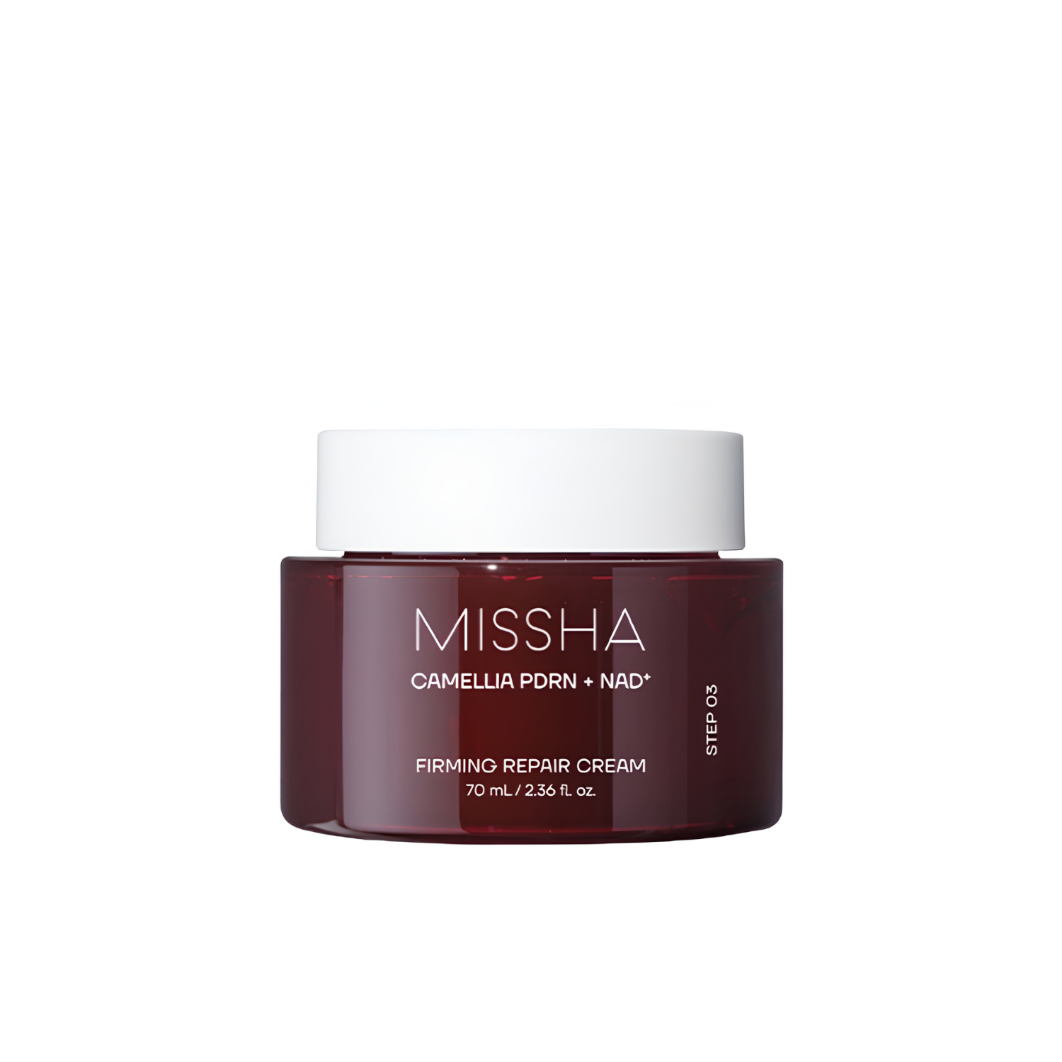 Missha PDRN Nad Firming Repair Cream 70ml face moisturizer in a jar, showcasing smooth, nourishing cream for skin firming and repair.
