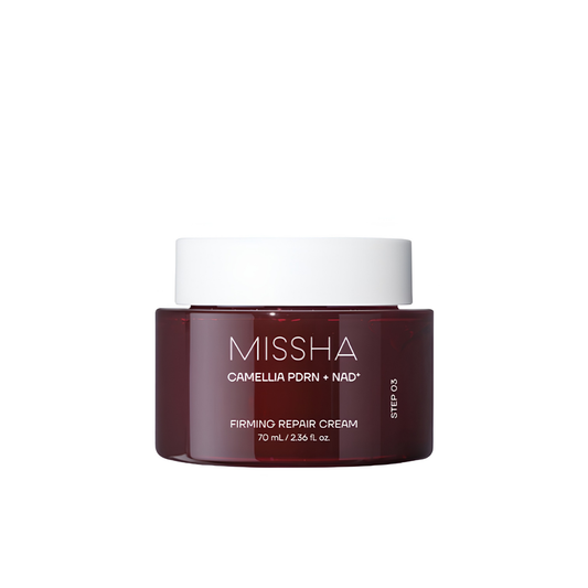 Missha PDRN Nad Firming Repair Cream 70ml face moisturizer in a jar, showcasing smooth, nourishing cream for skin firming and repair.