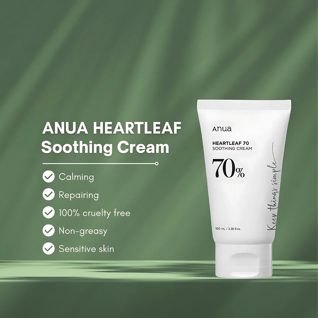 Anua Heartleaf 70% Soothing Cream 100ml  - Glowii Beauty