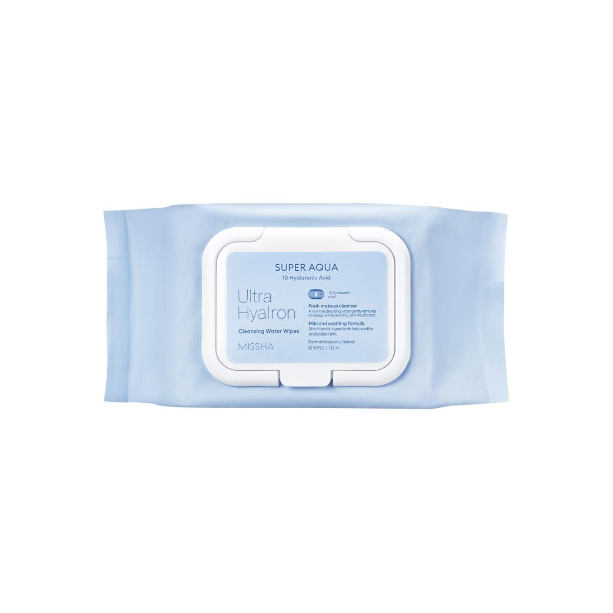 Missha Super Aqua Ultra Hyalron Cleansing Water Wipes 139ml  - Glowii Beauty