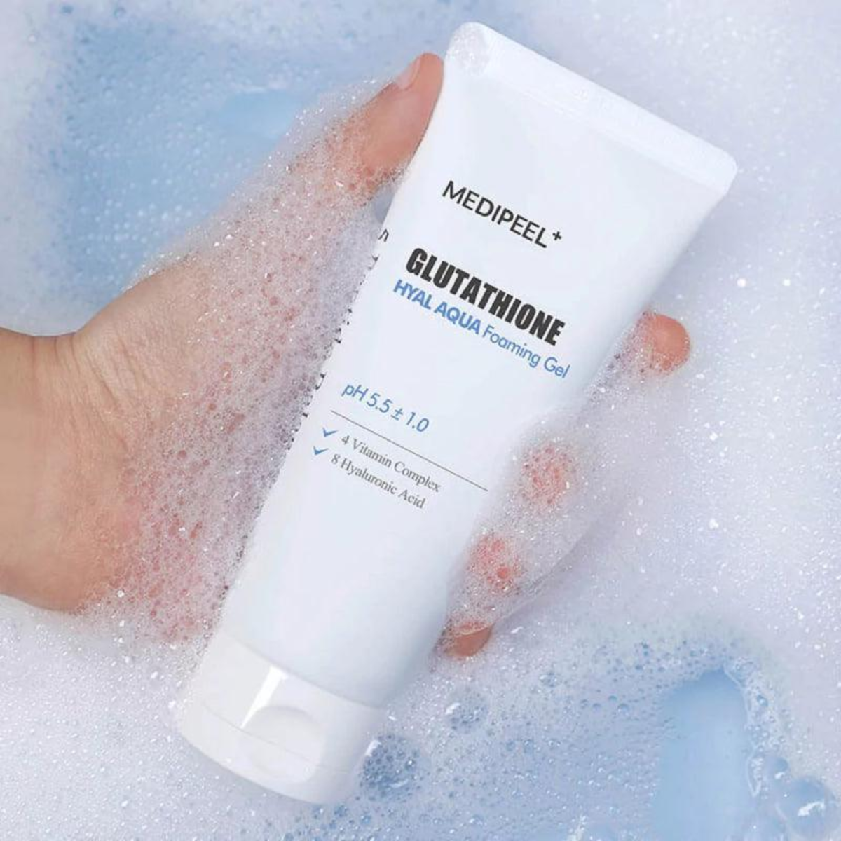 MEDI-PEEL Glutathione Hyal Aqua Foaming Gel Cleanser 150ml  - Glowii Beauty