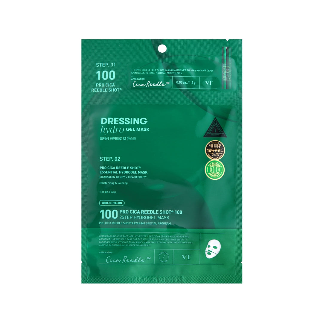 VT Cosmetics Pro Cica Reedle Shot 100 2Step Hydrogel Mask 1pc - Shop at Glowii Beauty