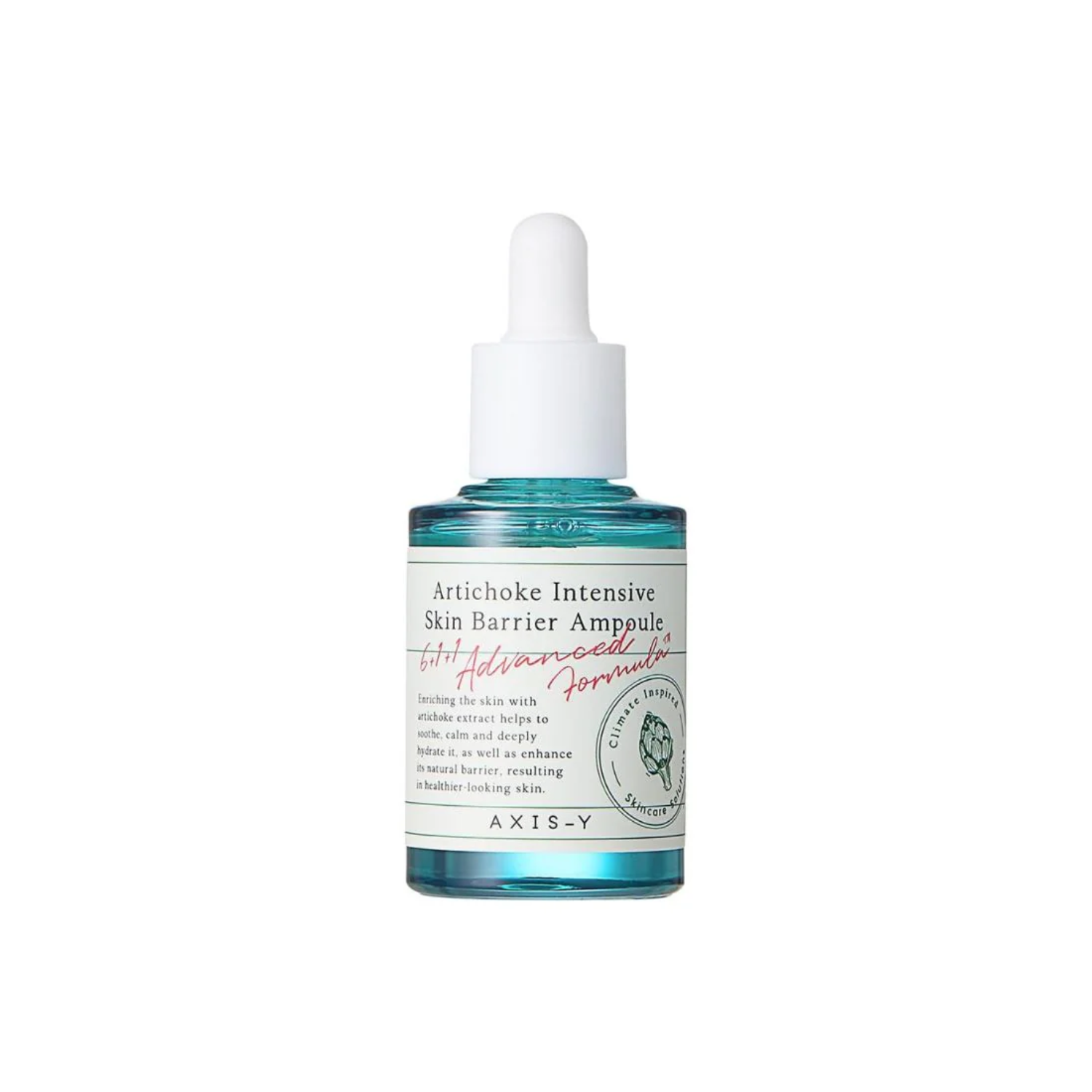 AXIS-Y Artichoke Intensive Skin Barrier Ampoule 30ml bottle with dropper for nourishing and strengthening skin barrier.