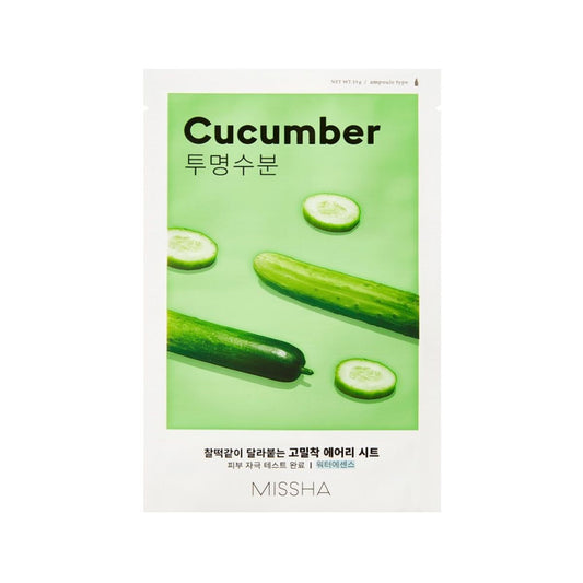 Missha Airy Fit Sheet Mask [Cucumber] 1pc  - Glowii Beauty
