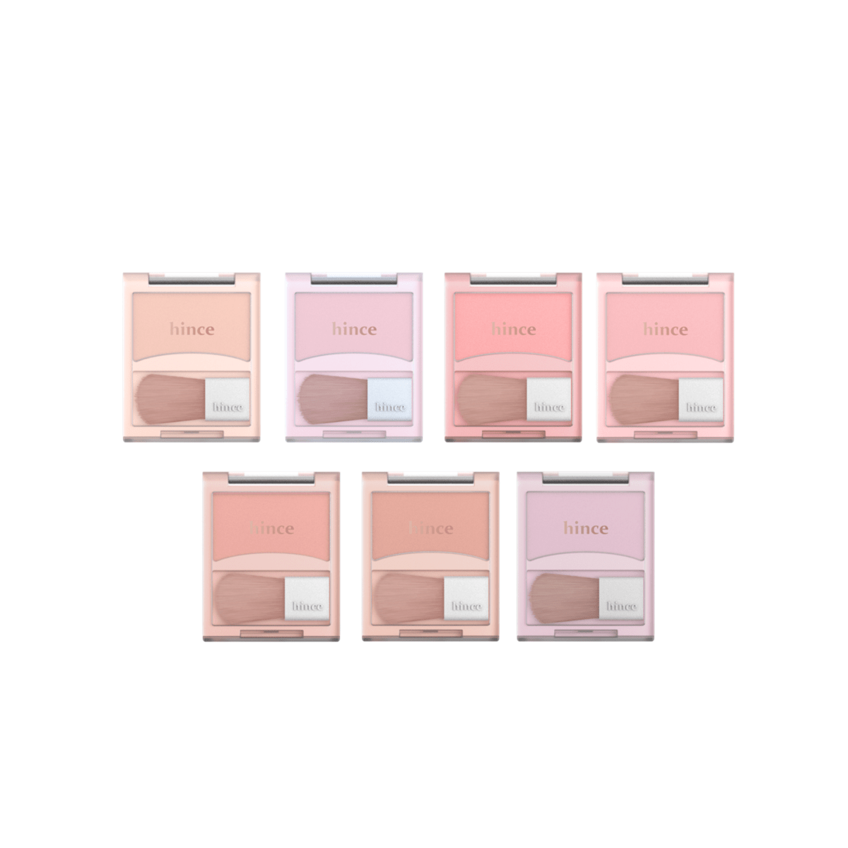 Hince Hug Layer Cheek Blush in soft pink shade, displaying smooth powder blush with a compact packaging and subtle brand logo.