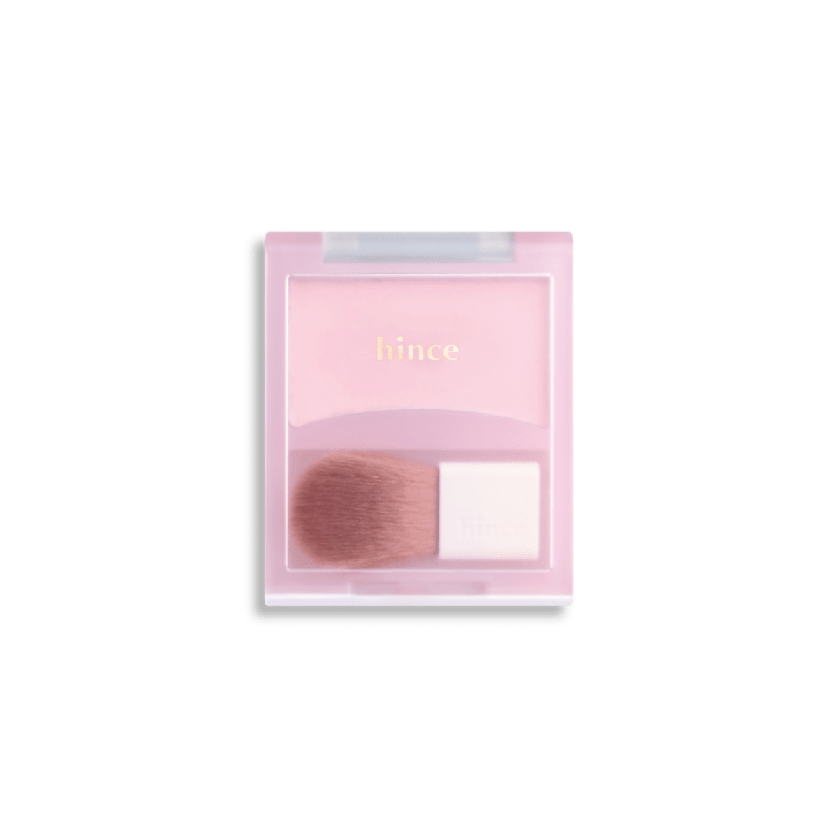 Hince Hug Layer Cheek Blush in a compact with soft pink and peach shades, showcasing the blush's texture and color payoff.