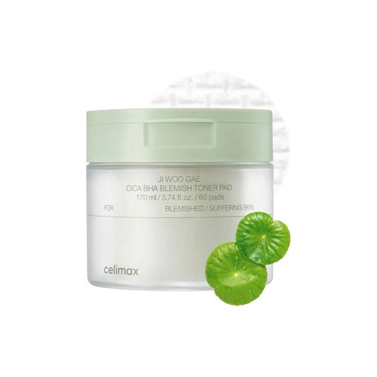 Celimax Ji Woo Gae Cica Bha Blemish Toner Pad 60pads | Glowii Beauty