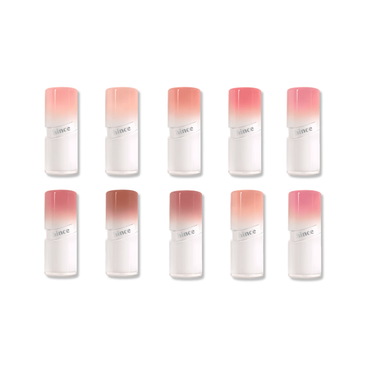 Hince Mirror Dew Gloss lip gloss applied on lips with a shiny, reflective finish in natural light.