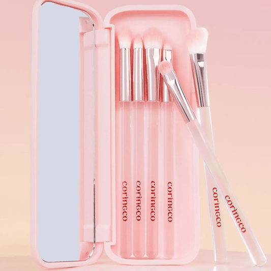 Coringco Pink Pocket Eye Brush Set [6pcs] | Glowii Beauty