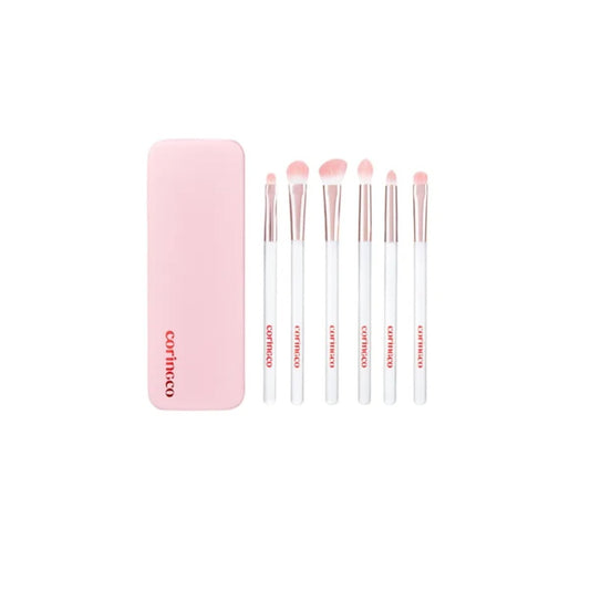 Coringco Pink Pocket Eye Brush Set [6pcs] | Glowii Beauty