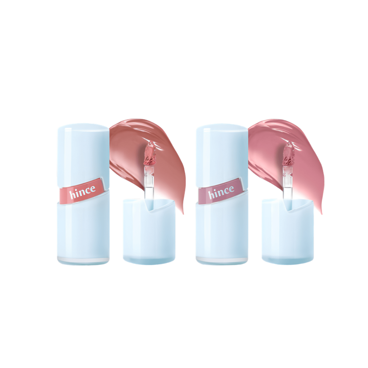 Hince Raw Glow Gel Tint in Chill Voyage Edition, a vibrant lip tint with a gel-like texture, applied on lips for a natural glow.
