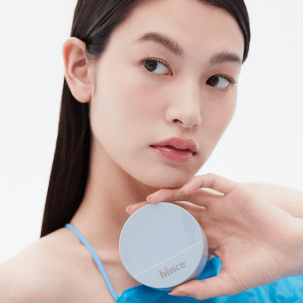 Hince Second Skin Mesh Matte Cushion Foundation from Chill Voyage Edition, close-up of the compact with a textured mesh surface.