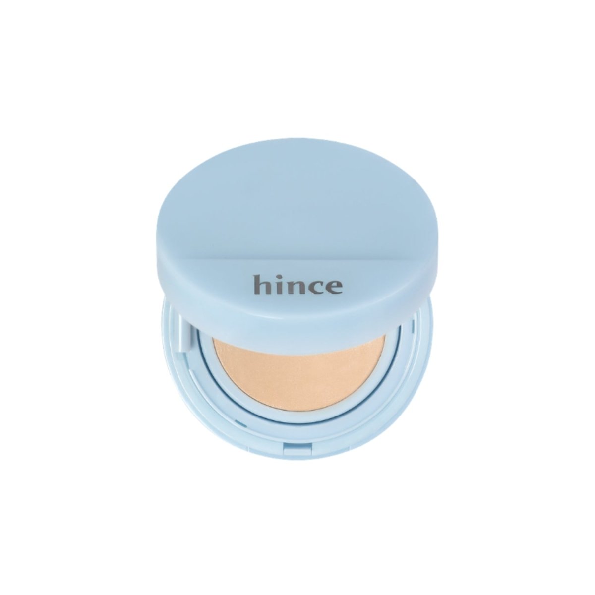 Hince Second Skin Mesh Matte Cushion Foundation from the Chill Voyage Edition, showing the sleek compact and applicator sponge inside.