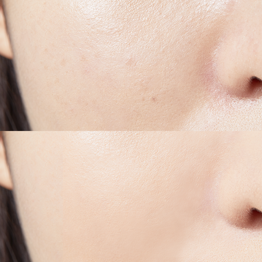 Artclass By Rodin Finish Setting Pact on face compare before after