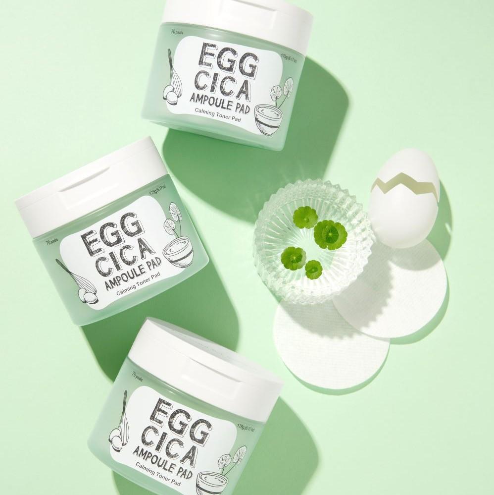 Egg Cica Ampoule Pad (70 sheets)  - Glowii Beauty
